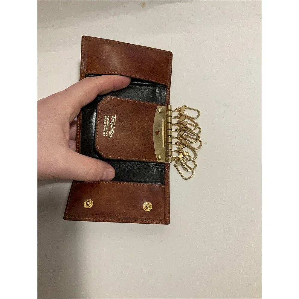Temptations Brown Leather Key Wallet Vintage Keeper - Picture 7 of 10